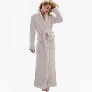 7 veils cream microfiber cozy knit long robe size medium EUC dressing gown